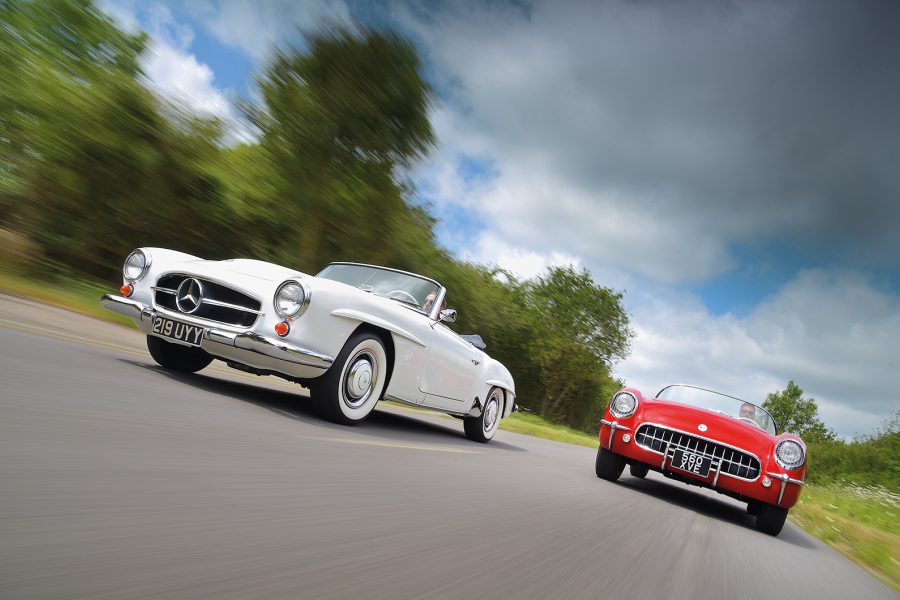 Classic & Sports Car – Mercedes-Benz 190SL vs Chevrolet Corvette C1